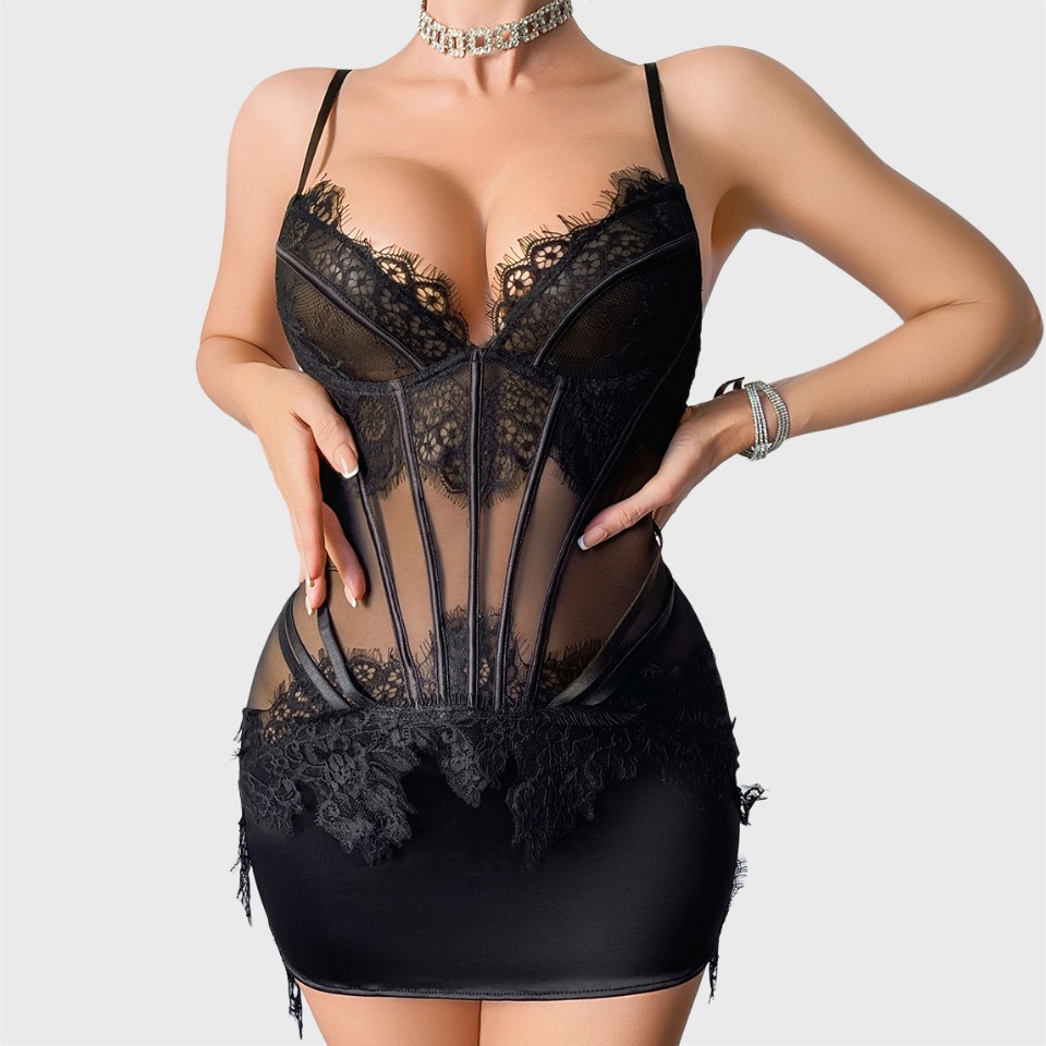 Lace Dress - Ellolace Willowy Lingeries Set Tempted Eyelash