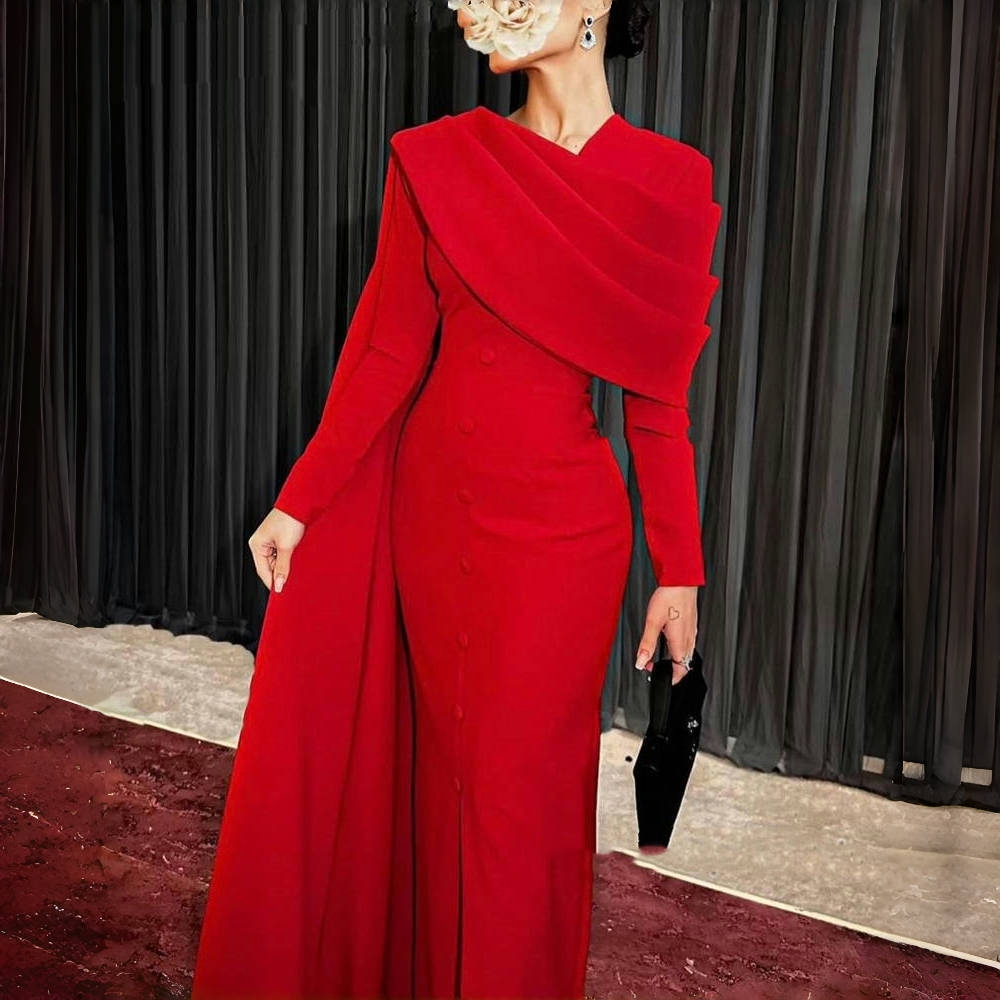 Women'S Red Formal Wear - Elegant Red Formal Dress Evening Gown